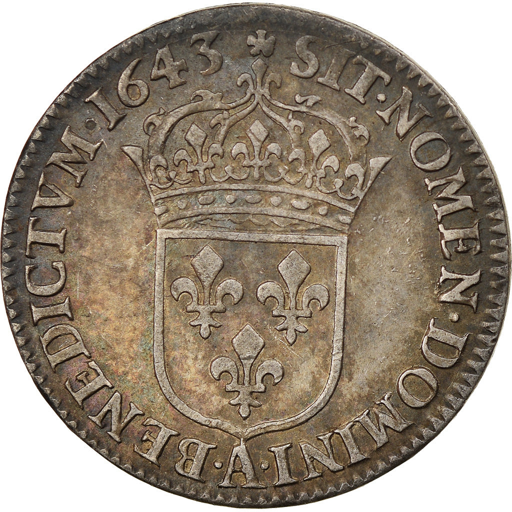 Coin, France, Louis XIII, 1/12 Écu, 2e poinçon de Warin, buste drapé et