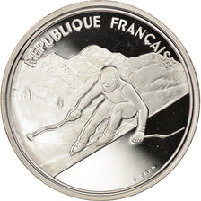 Coin, France, Alpine skiing, 100 Francs, 1989, Proof, MS(64), Silver, KM:971