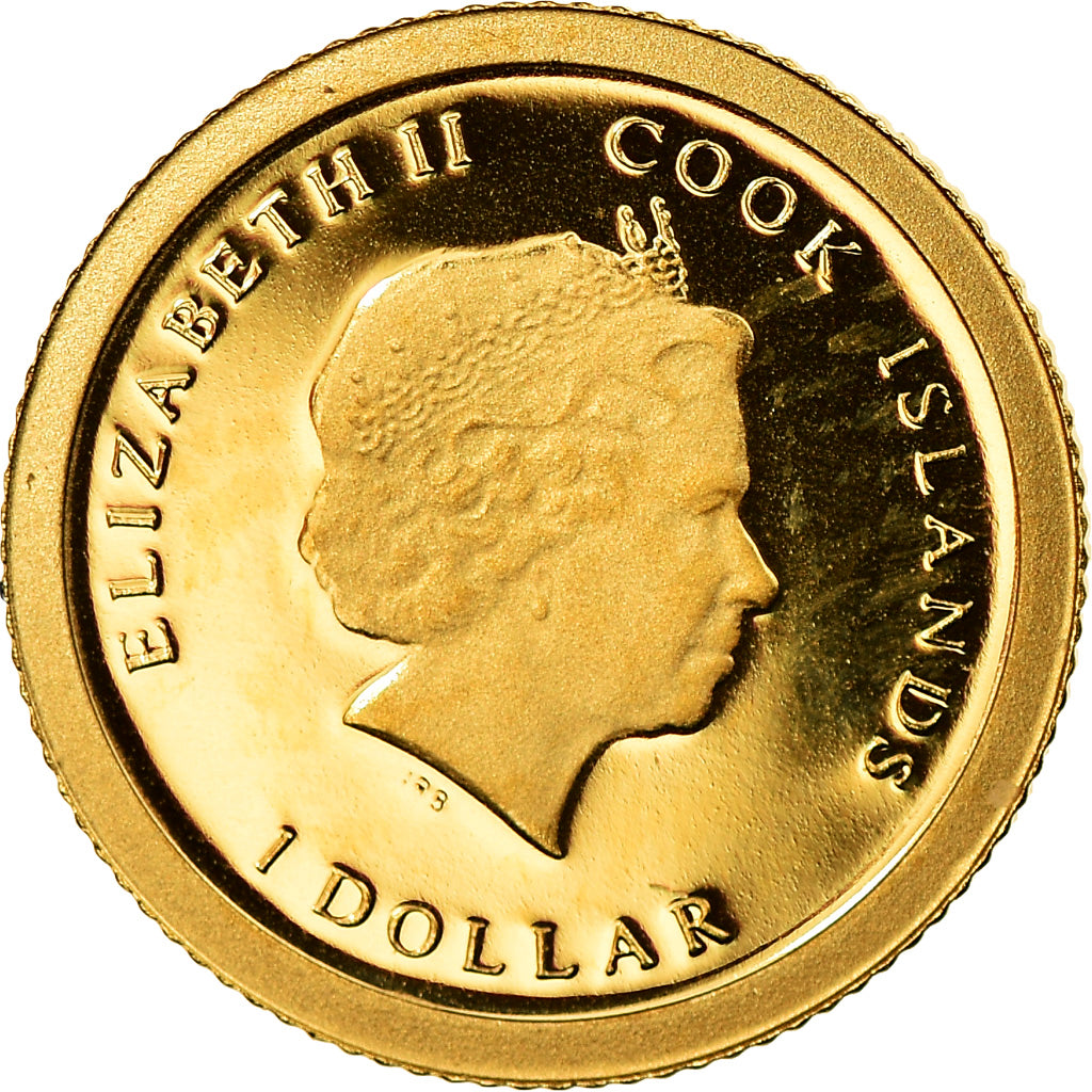 Moeda, Ilhas Cook, Dollar, 2013, MS(65-70), Dourado