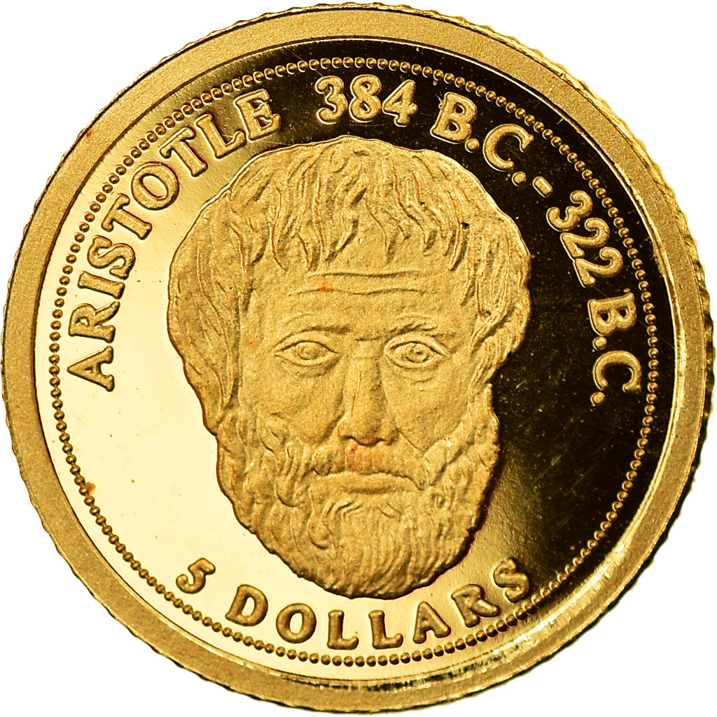 Coin, Cook Islands, Aristotle, 5 Dollars, 2008, MS(65-70), Gold