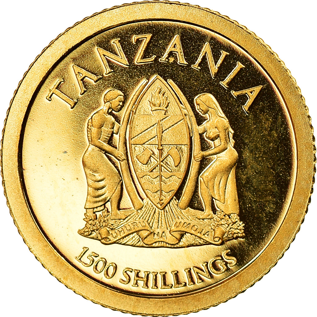 Coin, Tanzania, 1500 shillings, 2014, MS(65-70), Gold, KM:62