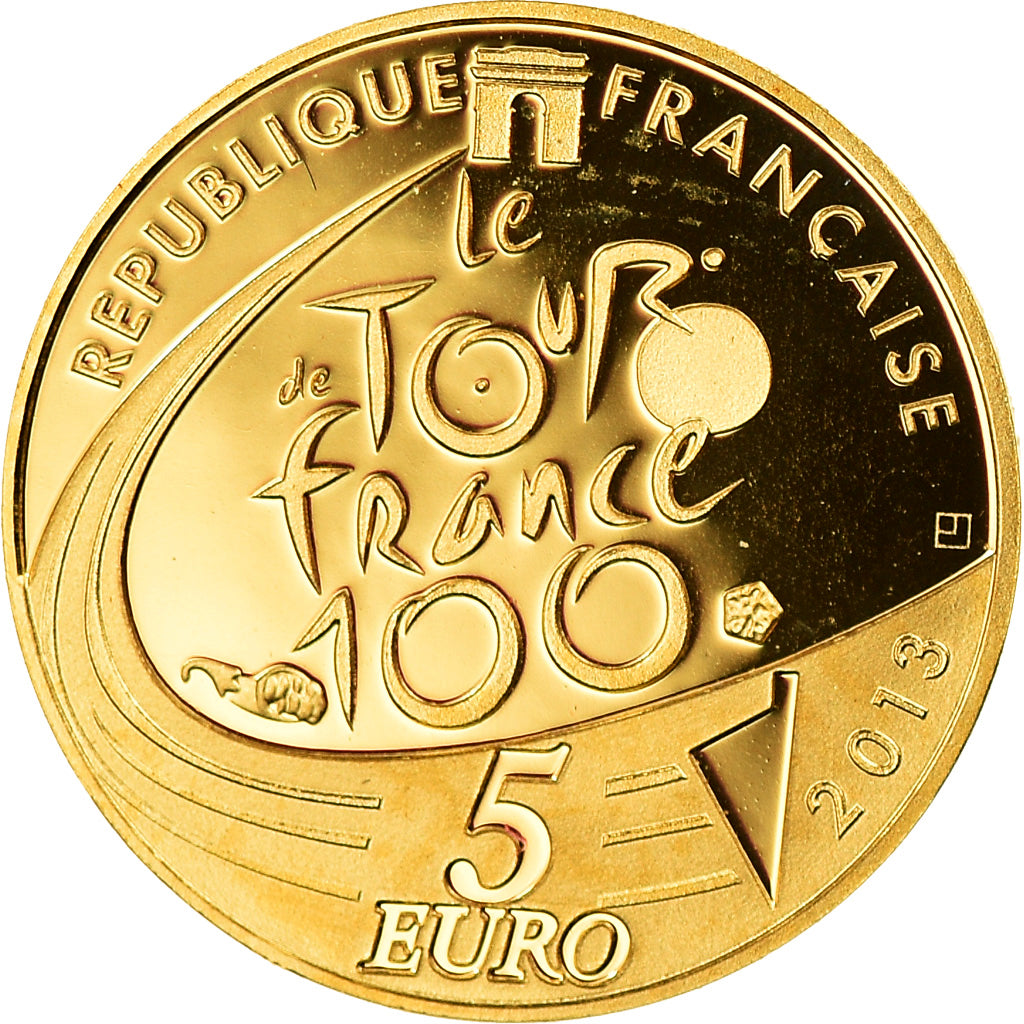 France, 5 Euros, 2013, Paris, MS(65-70), Gold, KM:New