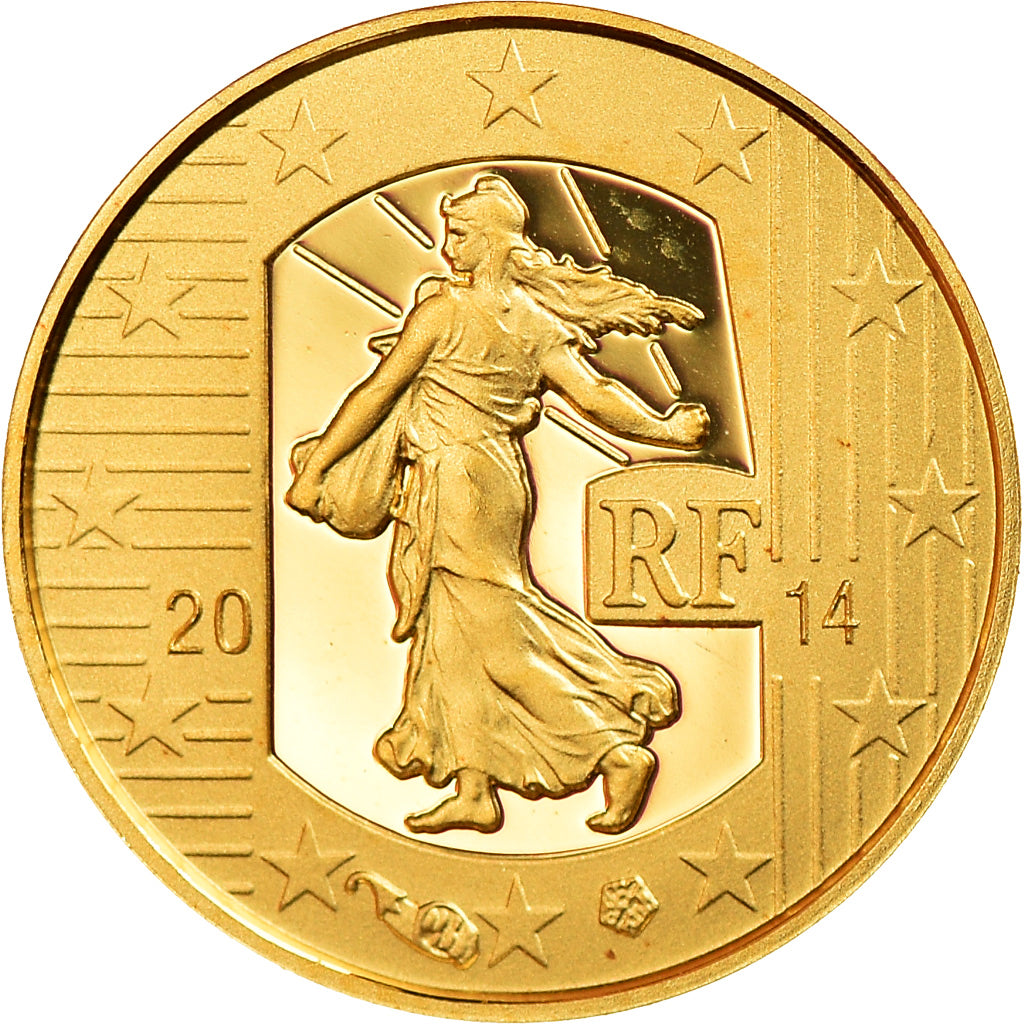 France, 5 Euro, Semeuse, 2014, Paris, BE, MS(65-70), Gold