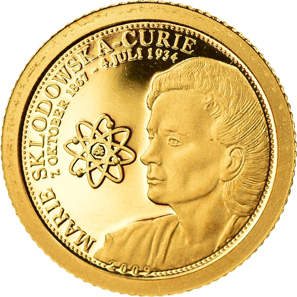 Coin, Samoa, Marie Curie, Dollar, 2009, MS(65-70), Gold