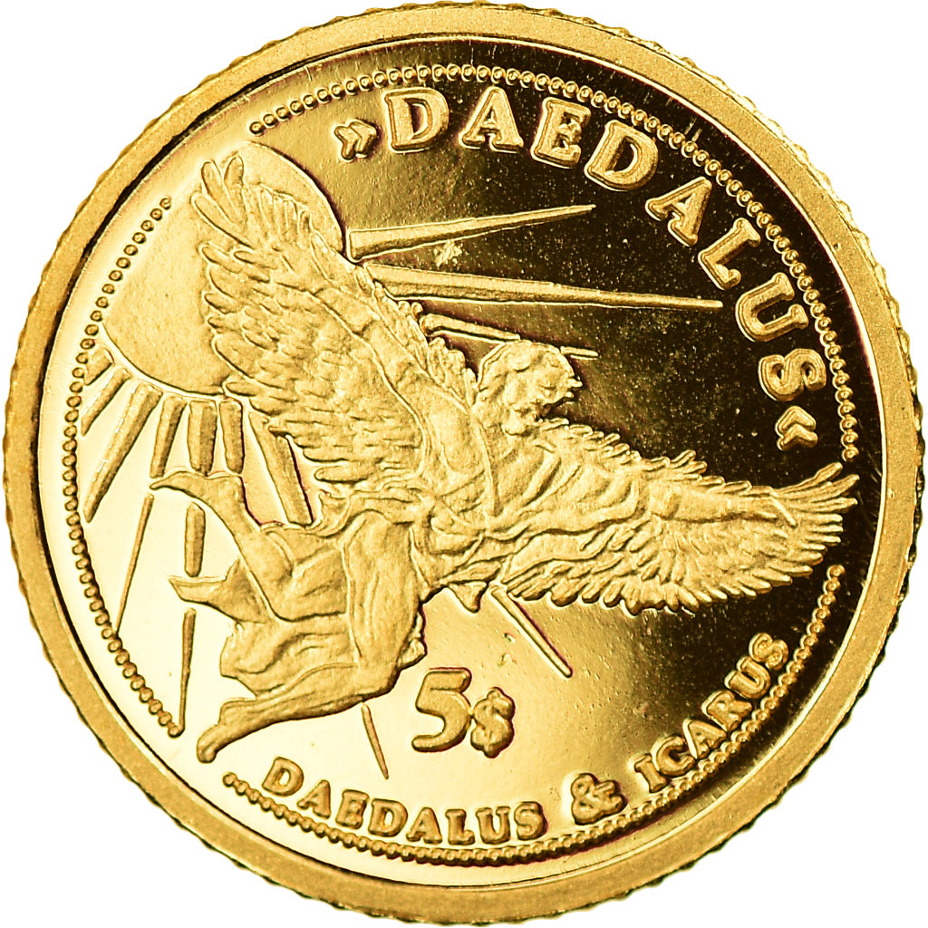 Moneta, Wyspy Salomona, Daedalus, 5 Dollars, 2008, MS(65-70), Złoto