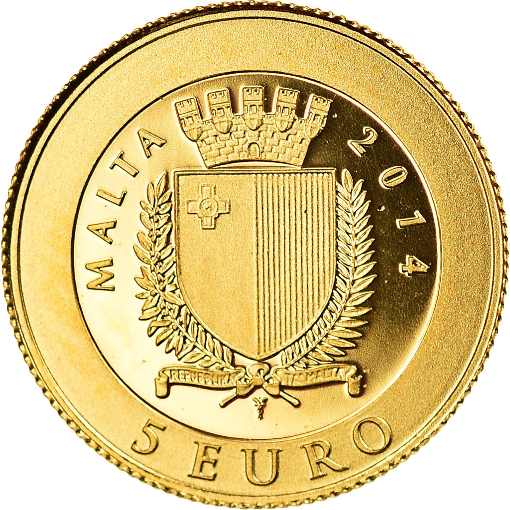Malta, 5 Euro, 2014, FDC, Oro