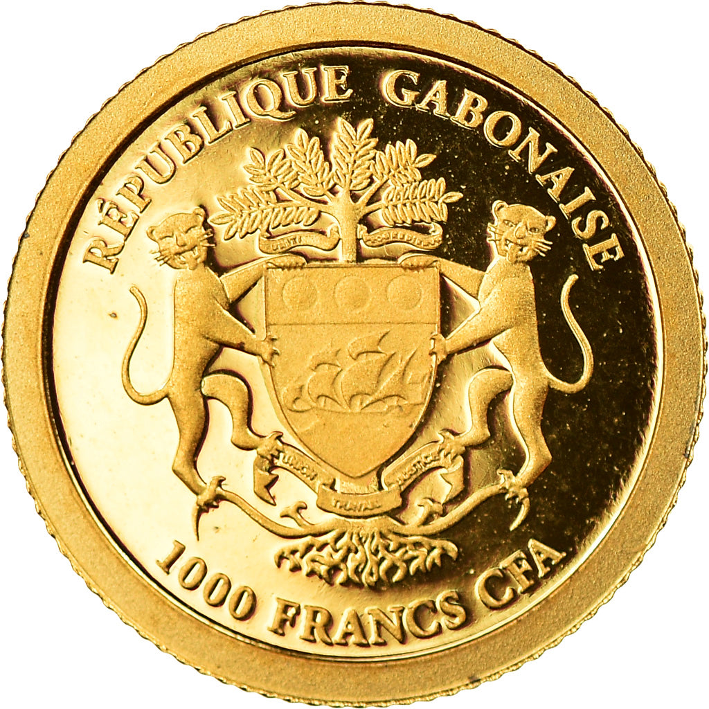 Coin, Gabon, 1000 Francs, 2014, MS(65-70), Gold