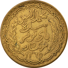 Coin, Tunisia, Muhammad al-Amin Bey, 5 Francs, 1946, Paris, AU(50-53)