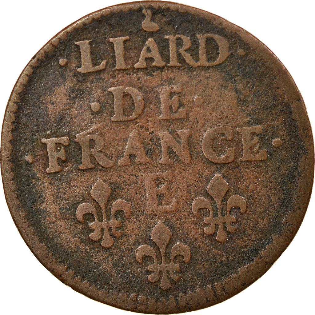 Moneta, Francja, Louis XIV, Liard de France au buste juvénile, deuxième type
