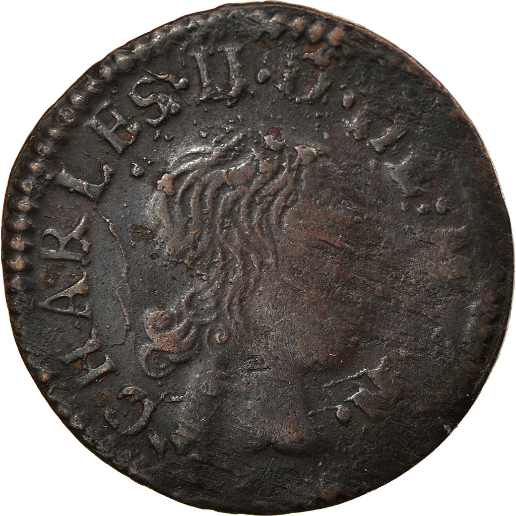 Münze, Frankreich, Ardennes, Charles II, Denier Tournois, 1653, Charleville