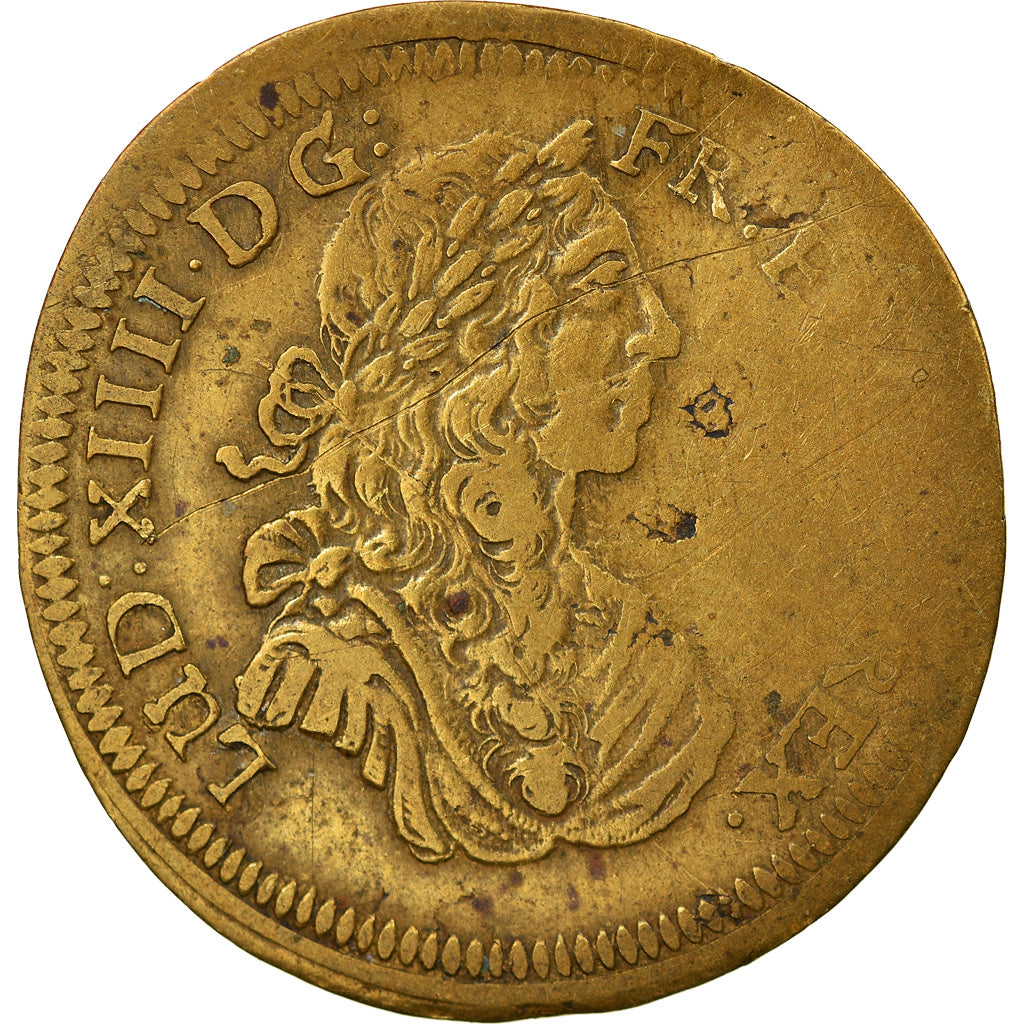 France, Token, Royal, Louis XIV, XVIIth Century, VF(30-35), Brass