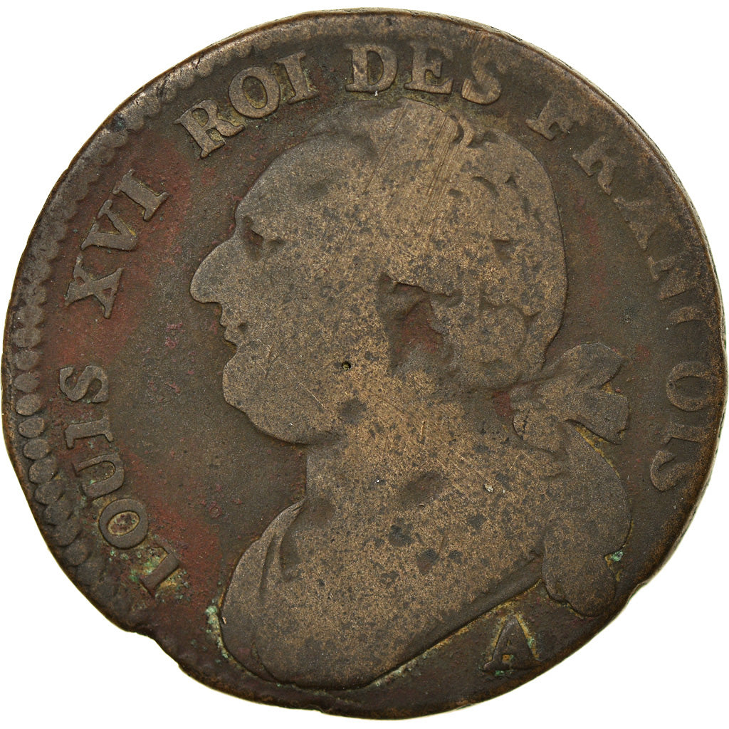 Moneta, Francja, 12 deniers françois, 12 Deniers, 1791, Paris, F(12-15)