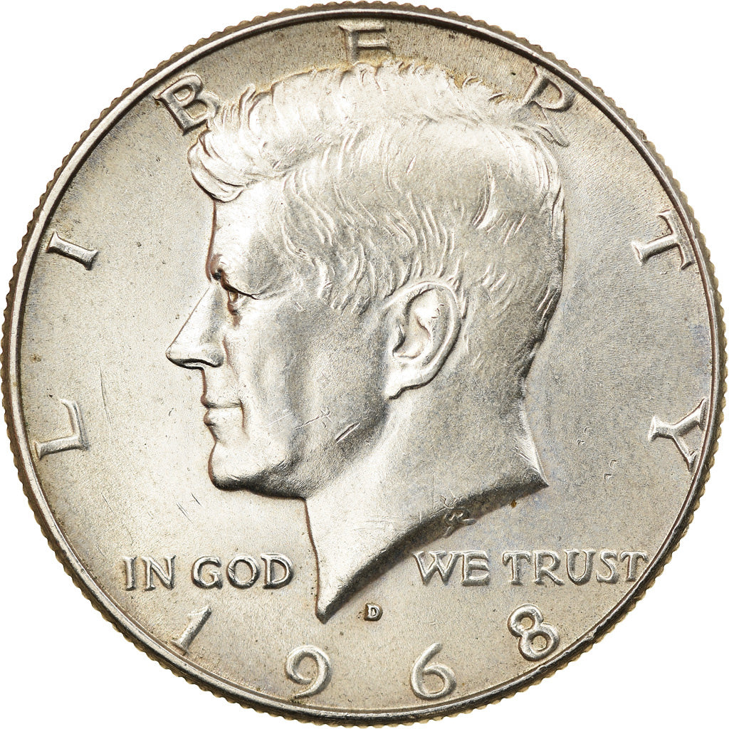 Coin, United States, Kennedy Half Dollar, Half Dollar, 1968, U.S. Mint, Denver