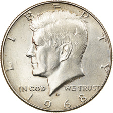 Coin, United States, Kennedy Half Dollar, Half Dollar, 1968, U.S. Mint, Denver