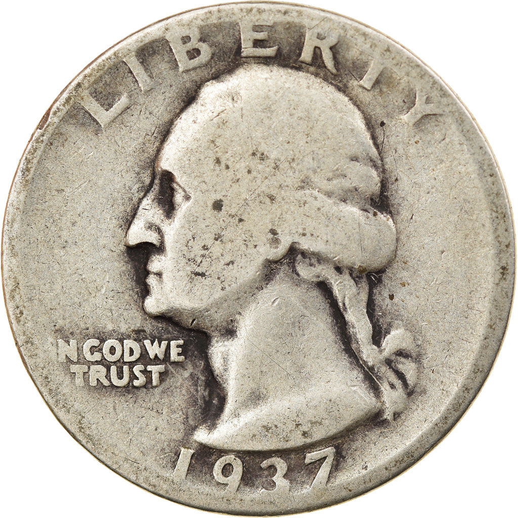 Coin, United States, Washington Quarter, Quarter, 1937, U.S. Mint, Philadelphia