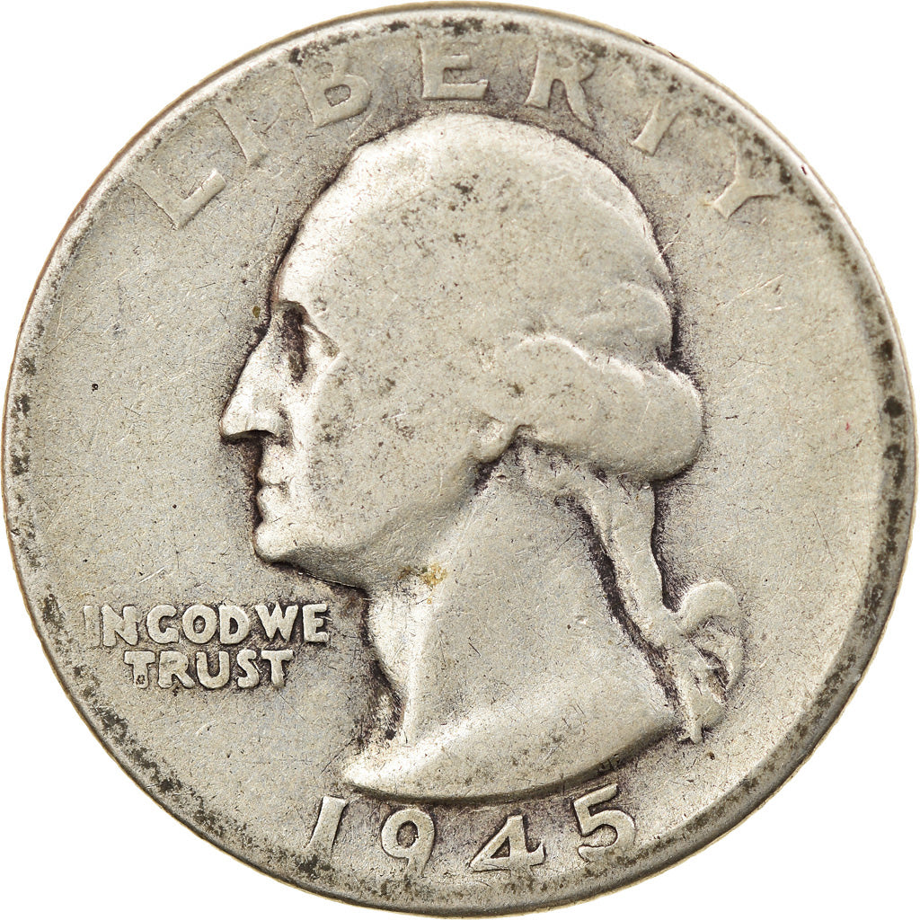 Coin, United States, Washington Quarter, Quarter, 1945, U.S. Mint, Philadelphia
