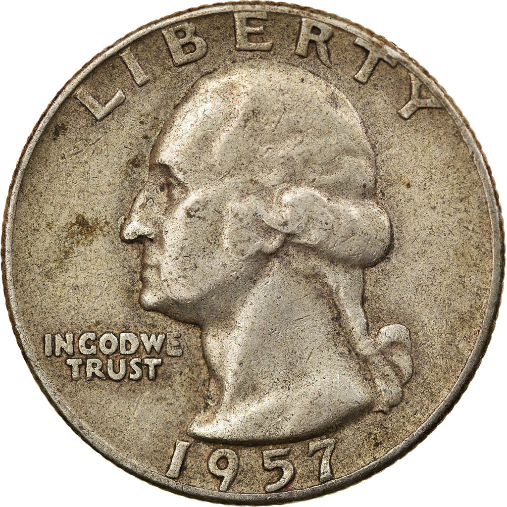 Coin, United States, Washington Quarter, Quarter, 1957, U.S. Mint, Denver