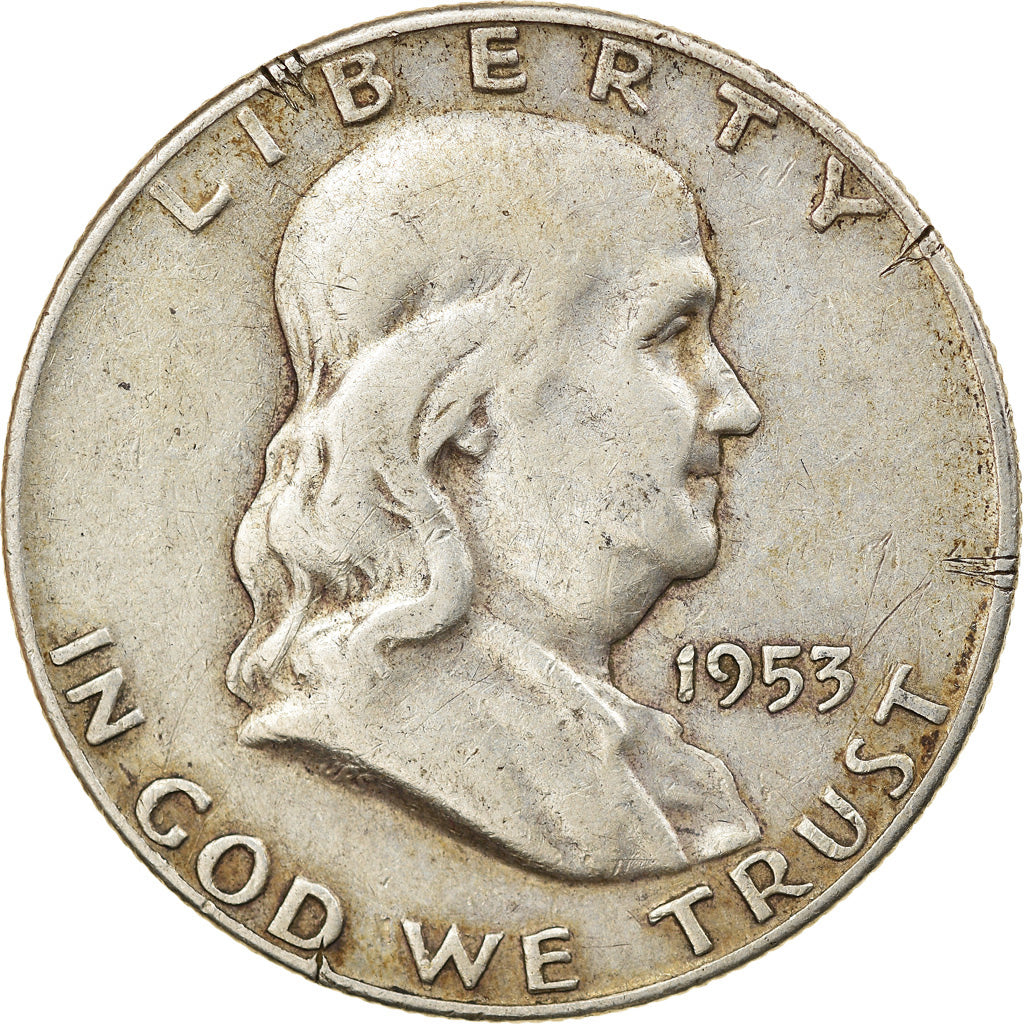 Coin, United States, Franklin Half Dollar, Half Dollar, 1953, U.S. Mint