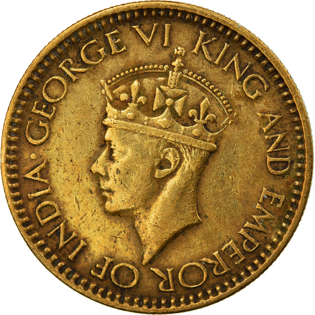 Coin, Ceylon, George VI, 25 Cents, 1943, AU(50-53), Nickel-brass, KM:115