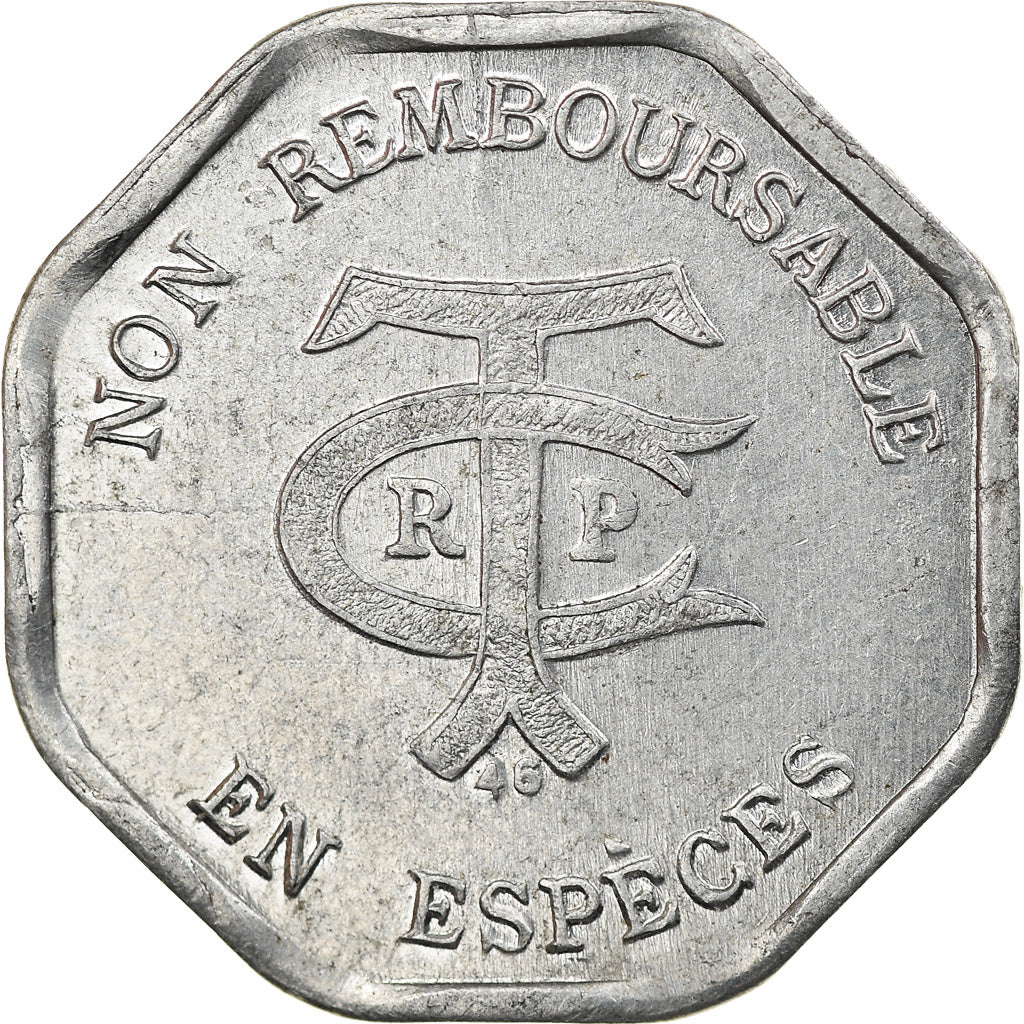France, Token, 20 centimes, transports en commun, Paris, 1921, AU(50-53)