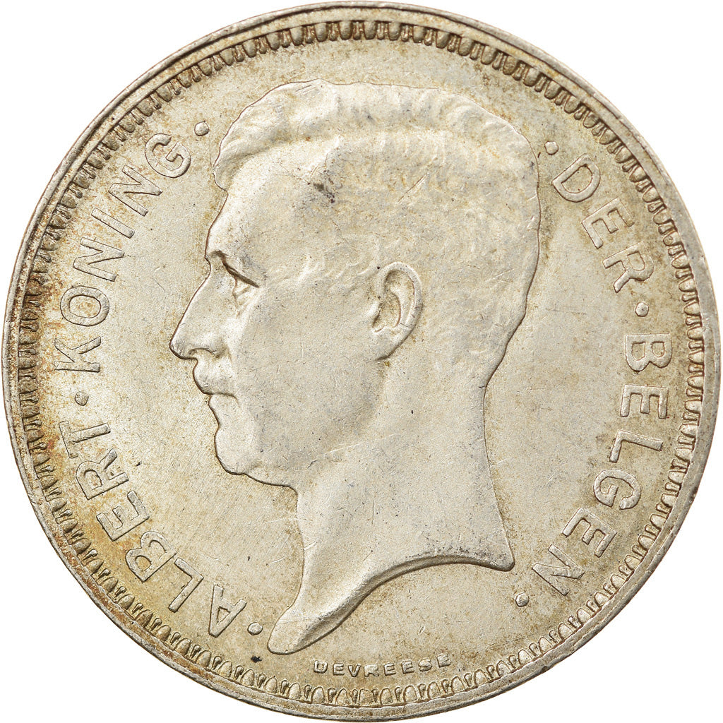 Coin, Belgium, 20 Francs, 20 Frank, 1934, AU(55-58), Silver, KM:104.1