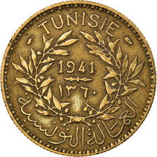 Coin, Tunisia, Anonymous, 2 Francs, 1941, Paris, EF(40-45), Aluminum-Bronze
