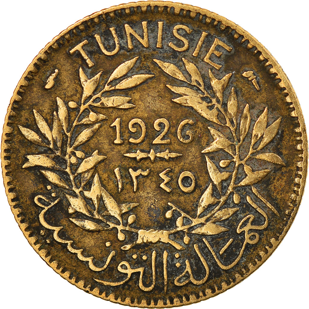 Coin, Tunisia, Anonymous, Franc, 1926, Paris, VF(30-35), Aluminum-Bronze, KM:247