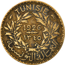 Coin, Tunisia, Anonymous, Franc, 1926, Paris, VF(30-35), Aluminum-Bronze, KM:247