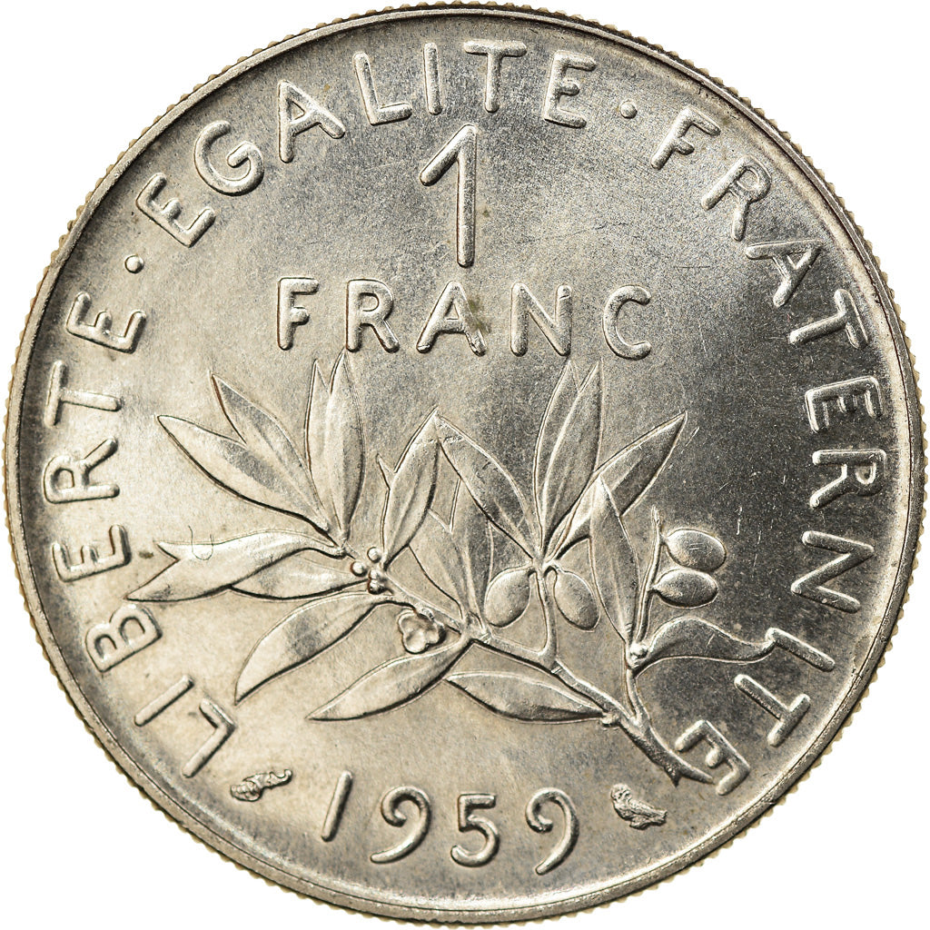 Coin, France, Semeuse, Franc, 1959, Paris, ESSAI, MS(63), Nickel, KM:E98