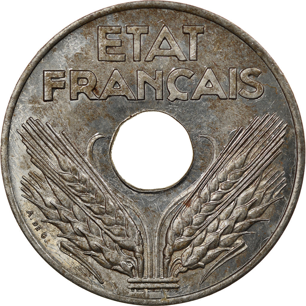 Coin, France, 20 Centimes, 1942, Paris, ESSAI, MS(63), Iron