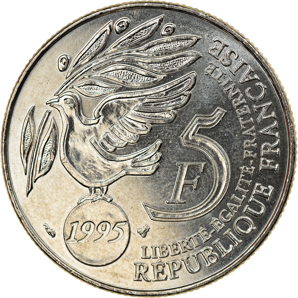 Coin, France, 5 Francs, 1995, Paris, ONU, MS(63), Cupro-nickel, Gadoury:776