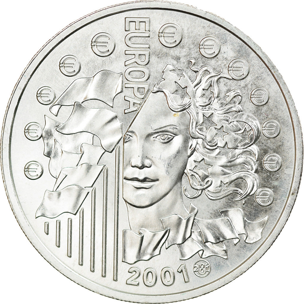 Coin, France, 6.55957 Francs, 2001, MS(64), Silver, KM:1265.2, Gadoury:C298