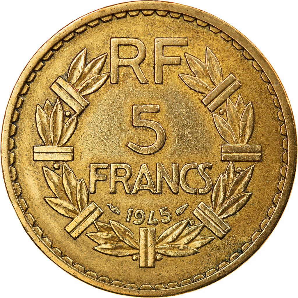 Coin, France, Lavrillier, 5 Francs, 1945, Paris, EF(40-45), Aluminum-Bronze