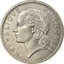 Moeda, França, Lavrillier, 5 Francs, 1938, Paris, AU(50-53), Níquel, KM:888