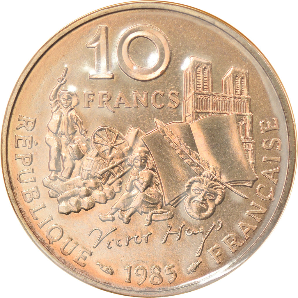 Coin, France, Victor Hugo, 10 Francs, 1985, Paris, FDC, MS(65-70)
