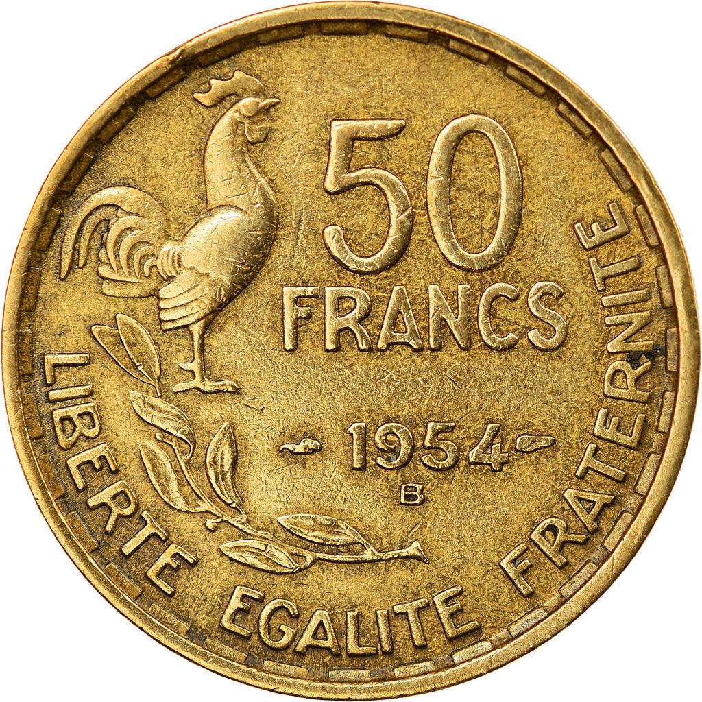 Coin, France, Guiraud, 50 Francs, 1954, Beaumont - Le Roger, VF(30-35)