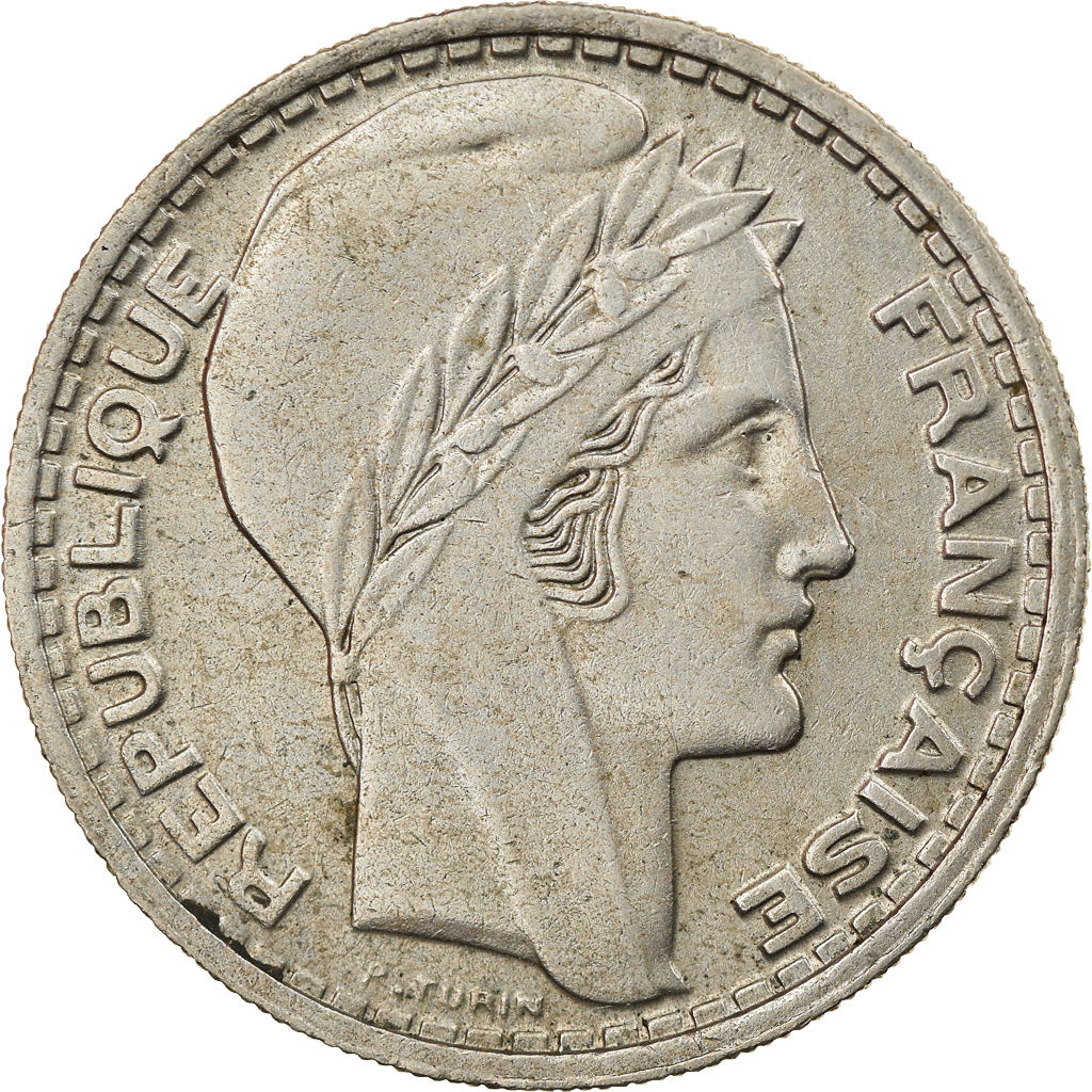 Coin, France, Turin, 10 Francs, 1946, Beaumont - Le Roger, Rameaux longs
