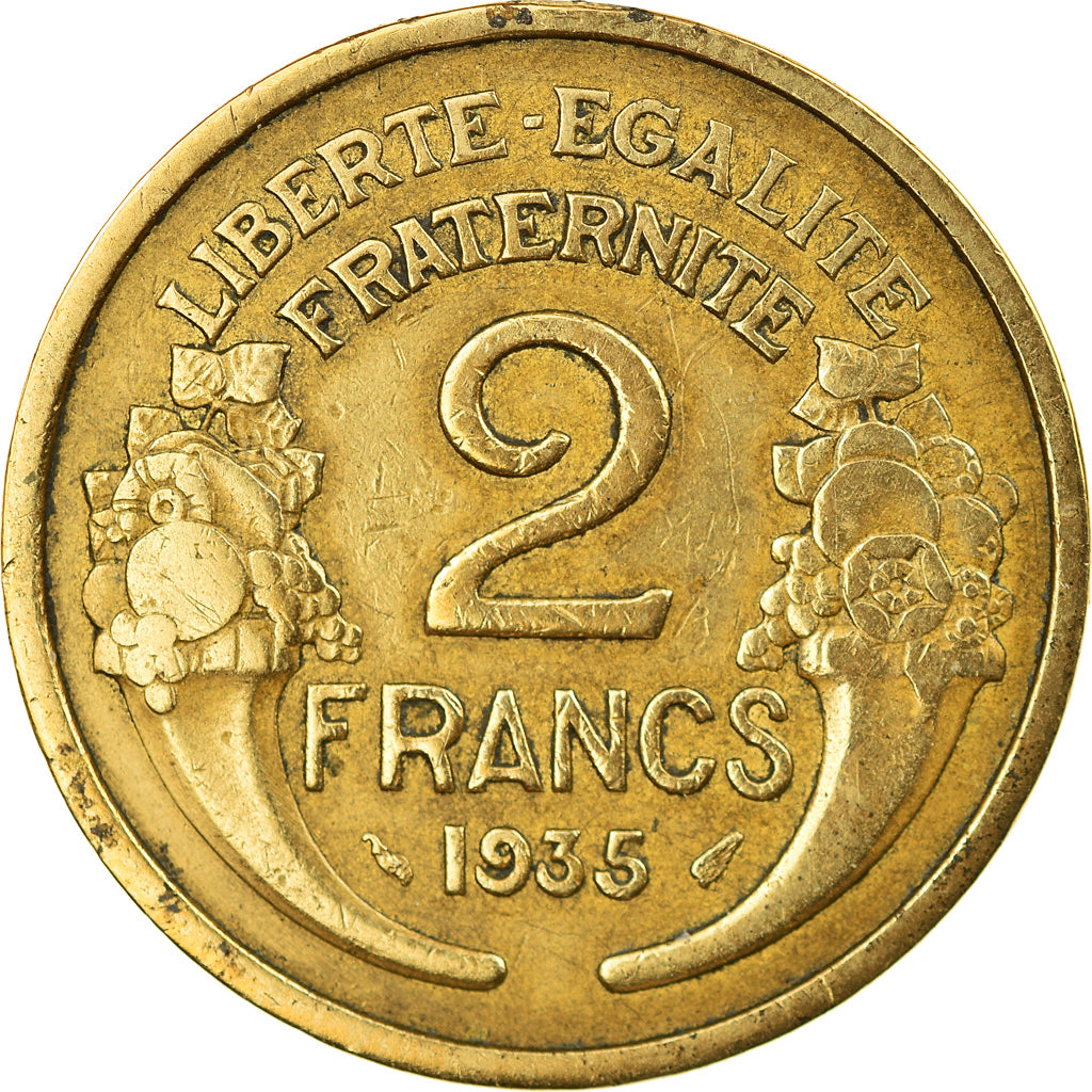 Coin, France, Morlon, 2 Francs, 1935, Paris, VF(30-35), Aluminum-Bronze, KM:886