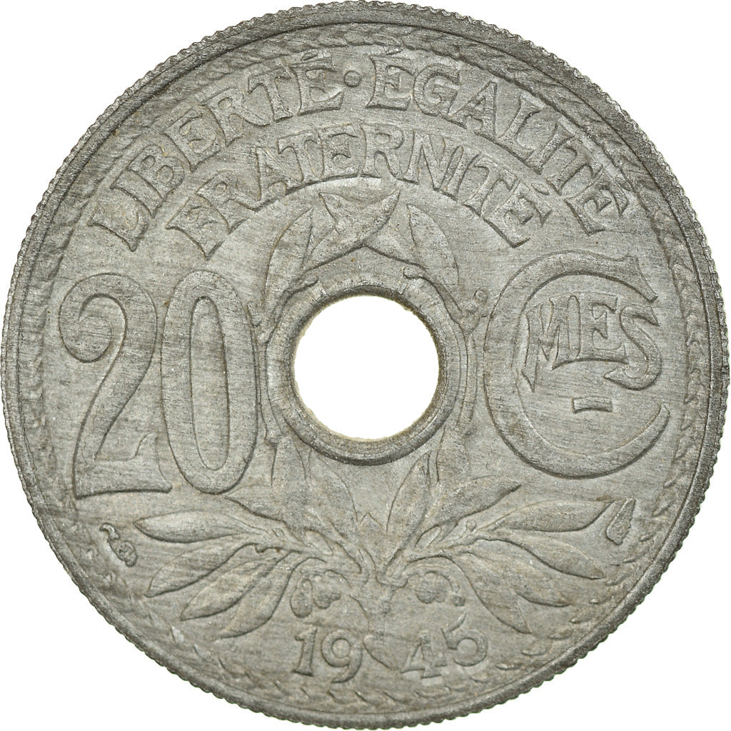 Coin, France, Lindauer, 20 Centimes, 1945, Paris, AU(55-58), Zinc, KM:907.1