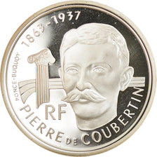 Coin, France, Pierre de Coubertin, 100 Francs, 1991, ESSAI, MS(65-70), Silver