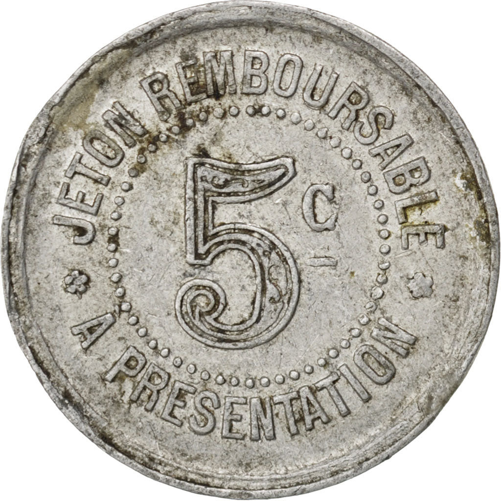 France, 5 Centimes, 1921, EF(40-45), Aluminium, Elie #20.1, 0.90