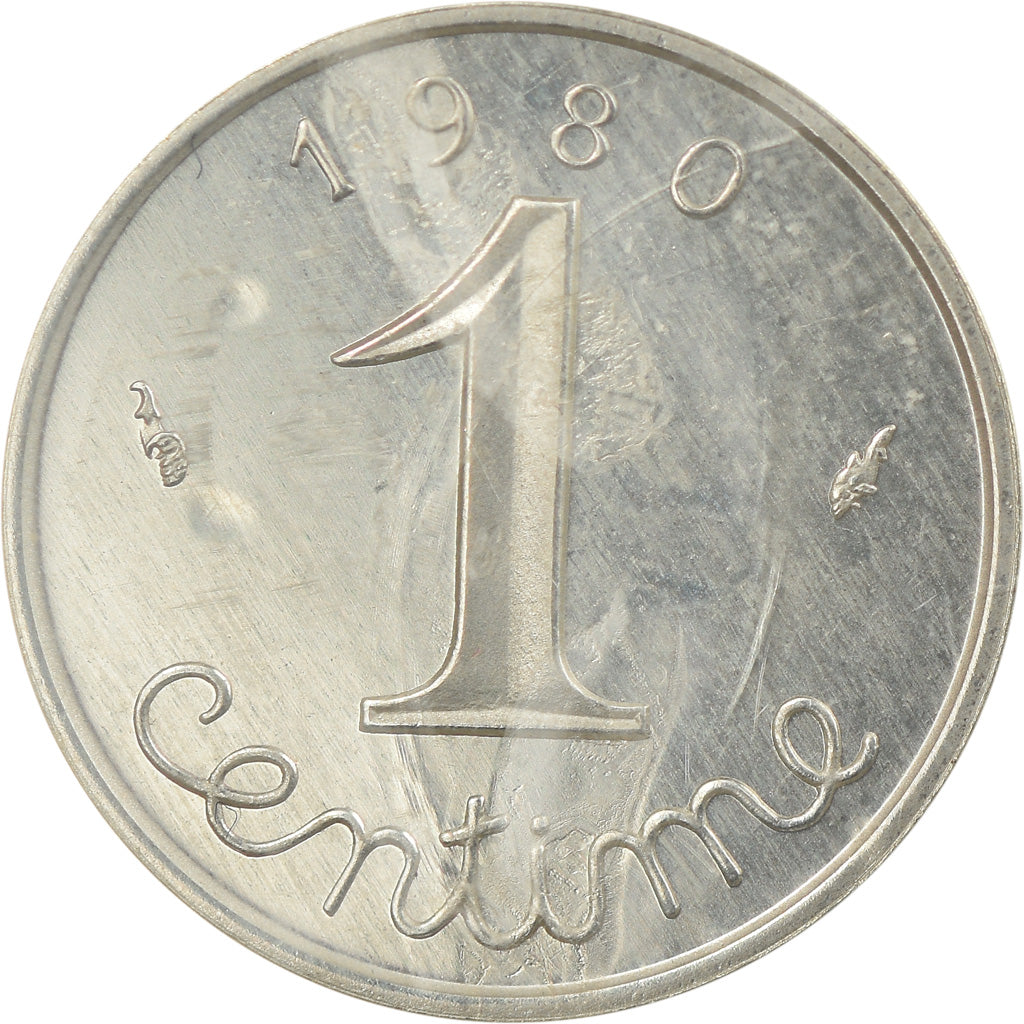 Coin, France, Centime, 1980, Paris, Piéfort, MS(65-70), Silver, KM:P654