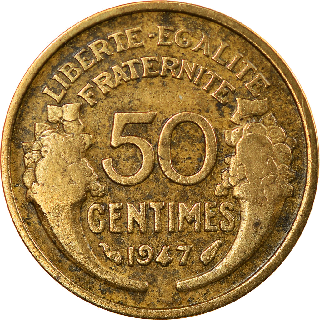 Coin, France, Morlon, 50 Centimes, 1947, Paris, VF(20-25), Aluminum-Bronze