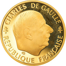 Coin, France, Charles de Gaulle, Franc, 1988, Paris, Proof, MS(64), Gold