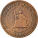 Coin, FRENCH INDO-CHINA, Cent, 1888, Paris, VF(30-35), Bronze, KM:1, Lecompte:40