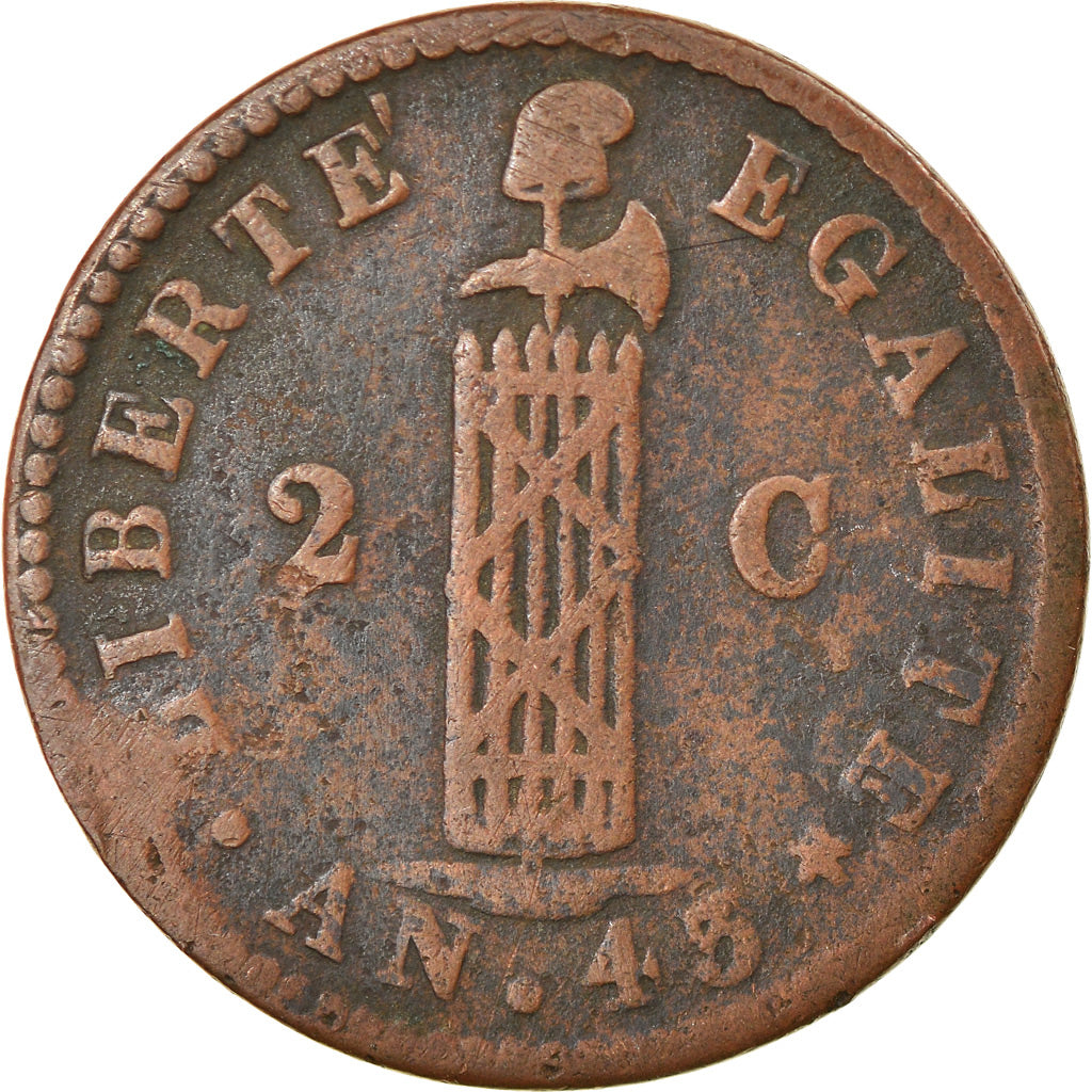 Moneda, Haití, 2 Centimes, 1846, BC+, Cobre, KM:27.1