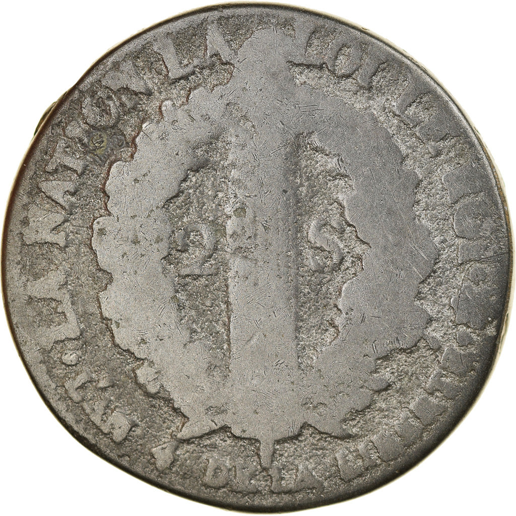 Moeda, França, 2 sols français, 2 Sols, 1792, Strasbourg, métal de cloche
