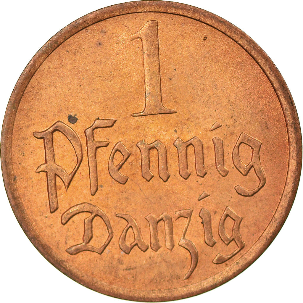 Coin, DANZIG, Pfennig, 1937, Warsaw, AU(55-58), Bronze, KM:140
