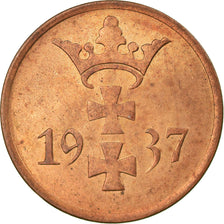 Coin, DANZIG, Pfennig, 1937, Warsaw, AU(55-58), Bronze, KM:140