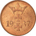 Coin, DANZIG, Pfennig, 1937, Warsaw, AU(55-58), Bronze, KM:140